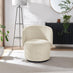 Liode Cream Fabric Round Swivel Accent Chair