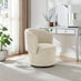 Liode Cream Fabric Round Swivel Accent Chair