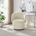 Liode Cream Fabric Round Swivel Accent Chair