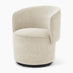Liode Cream Fabric Round Swivel Accent Chair