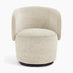 Liode Cream Fabric Round Swivel Accent Chair