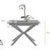 Lira 100cm Grey Metal Extending Dining Table & 4 Black Lorenzo Chairs