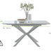 Lira Rectangular White High Gloss and Metal Extending 6 Seater Dining Table