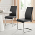 2x Lorenzo Black Faux Leather Dining Chairs