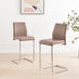 2x Lorenzo Cappuccino Beige Faux Leather Counter Stools