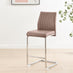 2x Lorenzo Cappuccino Beige Faux Leather Counter Stools