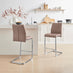 2x Lorenzo Cappuccino Beige Faux Leather Counter Stools