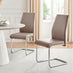 2x Lorenzo Cappuccino Beige Faux Leather Dining Chairs