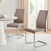 2x Lorenzo Cappuccino Beige Faux Leather Dining Chairs