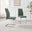 2x Lorenzo Green Fabric Dining Chairs Silver Legs