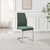 2x Lorenzo Green Fabric Dining Chairs Silver Legs