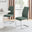 2x Lorenzo Green Fabric Dining Chairs Silver Legs