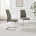 2x Lorenzo Grey Fabric Dining Chairs Silver Legs