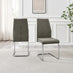 2x Lorenzo Grey Fabric Dining Chairs Silver Legs
