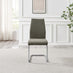 2x Lorenzo Grey Fabric Dining Chairs Silver Legs