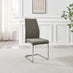 2x Lorenzo Grey Fabric Dining Chairs Silver Legs