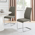 2x Lorenzo Grey Fabric Dining Chairs Silver Legs