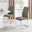 2x Lorenzo Grey Fabric Dining Chairs Silver Legs