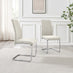 2x Lorenzo Cream Fabric Dining Chairs Silver Legs