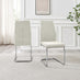 2x Lorenzo Cream Fabric Dining Chairs Silver Legs