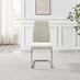 2x Lorenzo Cream Fabric Dining Chairs Silver Legs