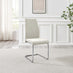 Enna White Glass Extending Dining Table with 6 Cream Fabric Lorenzo Chairs