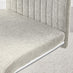 Enna White Glass Extending Dining Table with 6 Cream Fabric Lorenzo Chairs