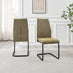 2x Lorenzo Sage Green Fabric Dining Chairs Black Legs