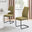 2x Lorenzo Sage Green Fabric Dining Chairs Black Legs