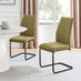 2x Lorenzo Sage Green Fabric Dining Chairs Black Legs