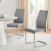 2x Lorenzo Grey Faux Leather Dining Chairs