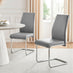 2x Lorenzo Grey Faux Leather Dining Chairs