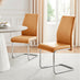 2x Lorenzo Mustard Yellow Faux Leather Dining Chairs