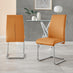 2x Lorenzo Mustard Yellow Faux Leather Dining Chairs