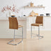 2x Lorenzo Tan Faux Leather Counter Stools