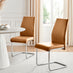 2x Lorenzo Tan Faux Leather Dining Chairs