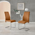2x Lorenzo Tan Faux Leather Dining Chairs