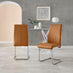 2x Lorenzo Tan Faux Leather Dining Chairs