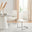 2x Lorenzo White Faux Leather Dining Chairs