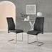 2x Lorenzo Black Faux Leather Dining Chairs