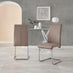2x Lorenzo Cappuccino Beige Faux Leather Dining Chairs