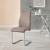 2x Lorenzo Cappuccino Beige Faux Leather Dining Chairs