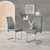 2x Lorenzo Grey Faux Leather Dining Chairs