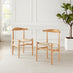 2x Lugar Solid Beech Wooden Rope Dining Chairs