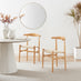 2x Lugar Solid Beech Wooden Rope Dining Chairs
