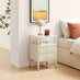 Lykke Cream Metal Storage Bedside Table
