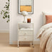 Lykke Cream Metal Storage Bedside Table