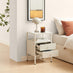 Lykke Cream Metal Storage Bedside Table