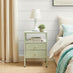 Lykke Green Metal Storage Bedside Table