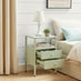 Lykke Green Metal Storage Bedside Table